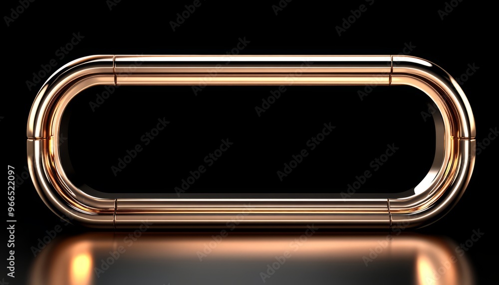 A Shiny Gold Metal Frame with Rounded Edges A Shiny Gold Metal Frame with Rounded Edges