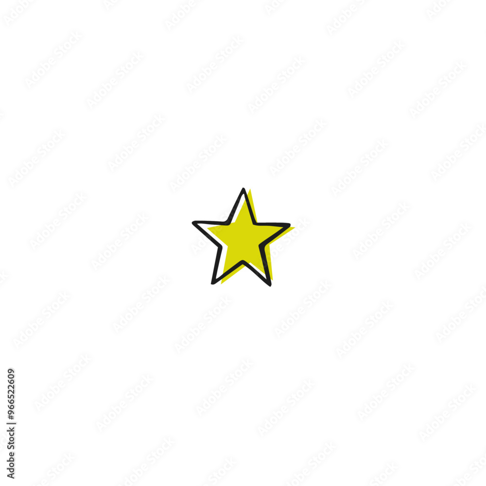 Obraz premium Hand drawn star icon logo flat vector design