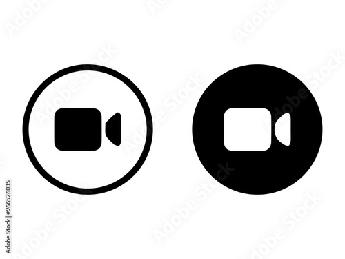vector illustration of video calling icons set