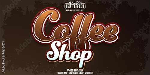 Coffee editable text effect, customizable shop and cafe 3d font style
