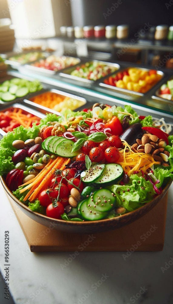 Große Schüssel gemischter Salat in einer Salatbar Große Schüssel gemischter Salat in einer Salatbar