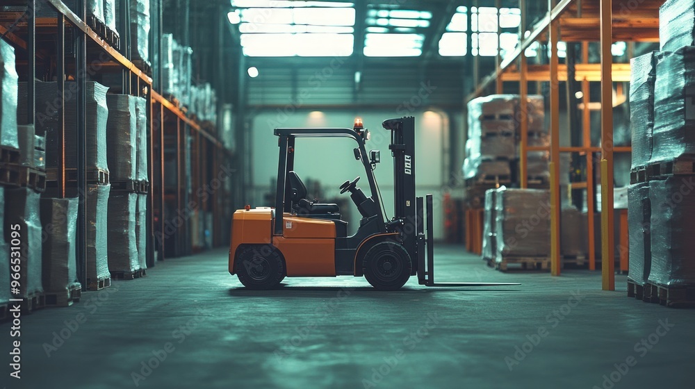Forklift in a Warehouse