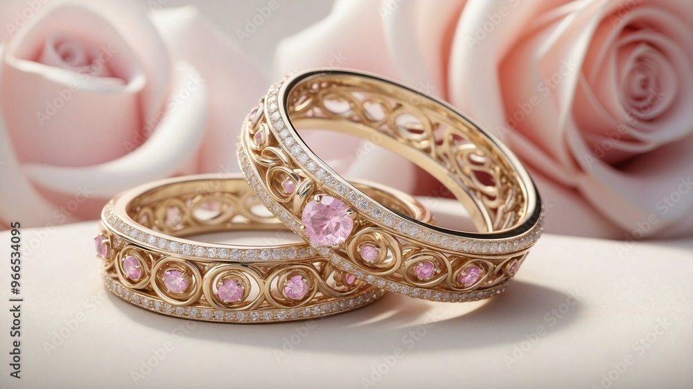 Wedding or engagement atmosphere with a wedding ring. Wedding or engagement atmosphere with a wedding ring.
