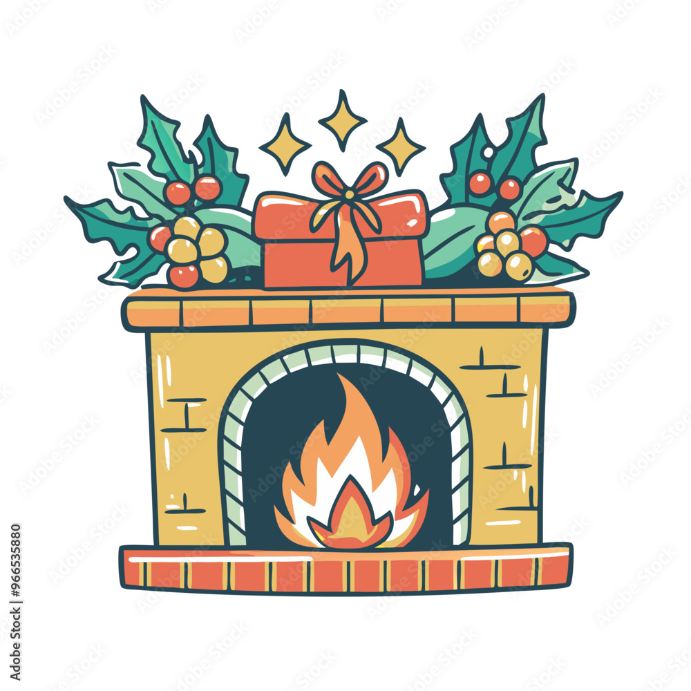 Fototapeta premium Christmas fireplace