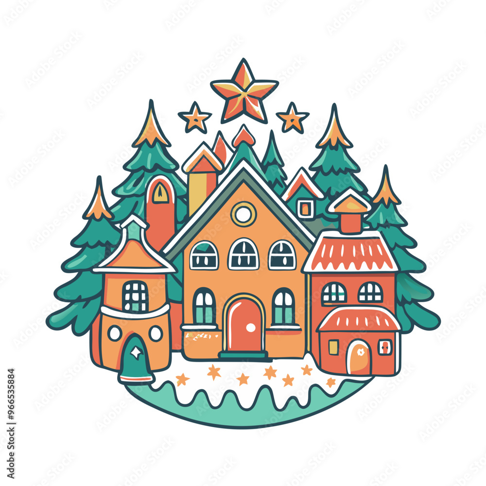 Fototapeta premium Snow-covered house