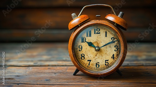 Wallpaper Mural Vintage alarm clock on wooden background. Torontodigital.ca