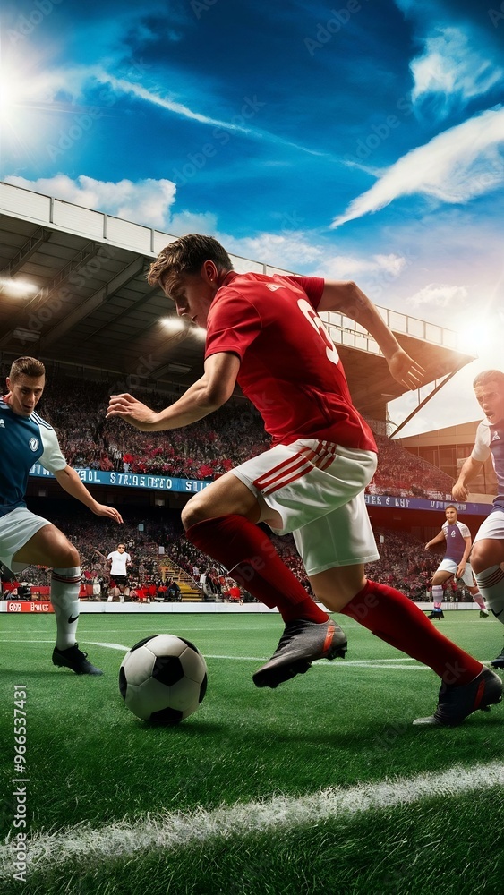 Fototapeta premium Soccer player with ball during the game