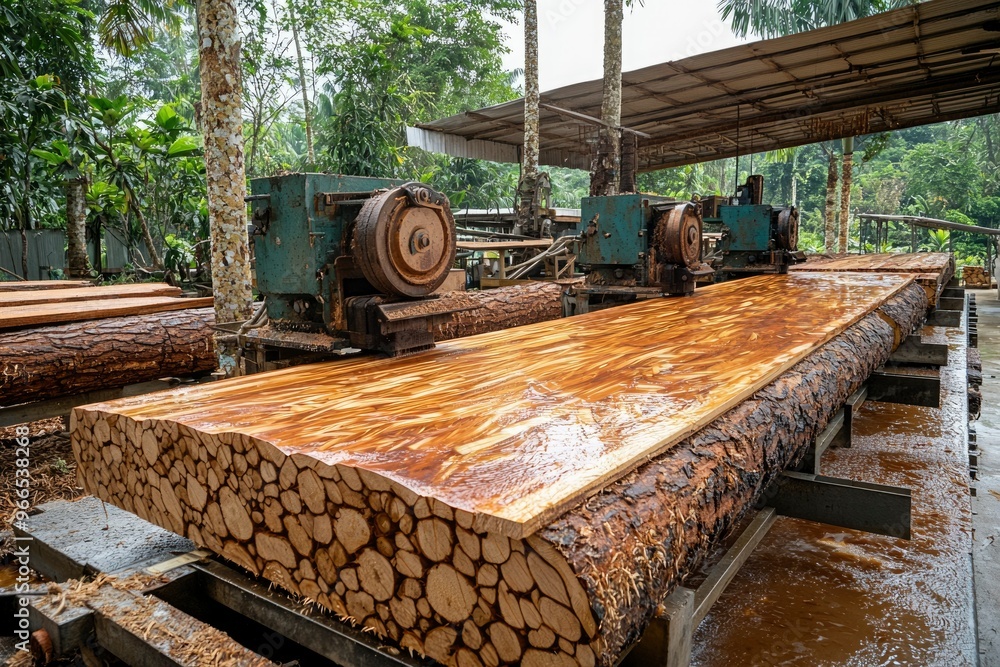 Lumber Mill Processing Logs into Planks Lumber Mill Processing Logs into Planks