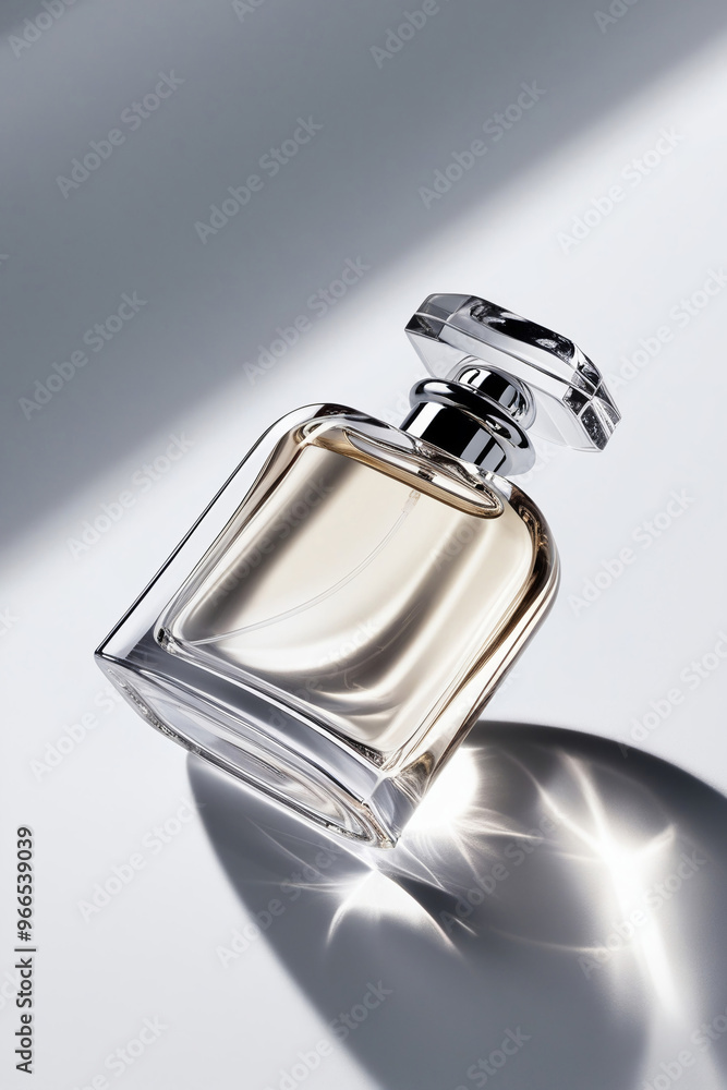 AI generative. Blank of Transparent glass of Perfume bottle mockup on white background. 8 AI generative. Blank of Transparent glass of Perfume bottle mockup on white background. 8