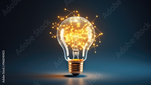 A glowing light bulb with a network of connections inside. It represents innovation, ideas, and the power of connection.