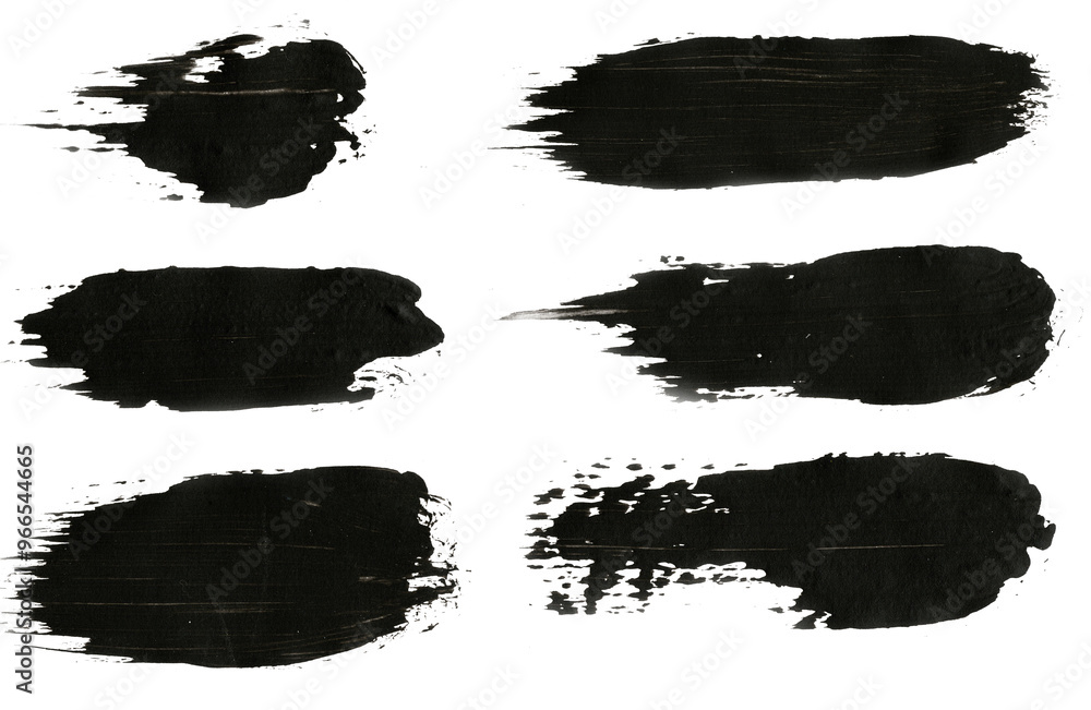Set of brushstrokes with paint splashes and artistic design elements. Paint splashes. Rough spots and patches. High quality manually tracked. Set of brushstrokes with paint splashes and artistic design elements. Paint splashes. Rough spots and patches. High quality manually tracked.