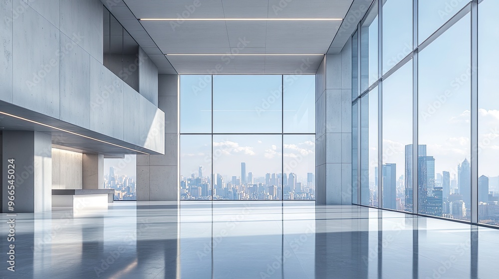 Fototapeta premium Innovative office design featuring glass steel elements picture