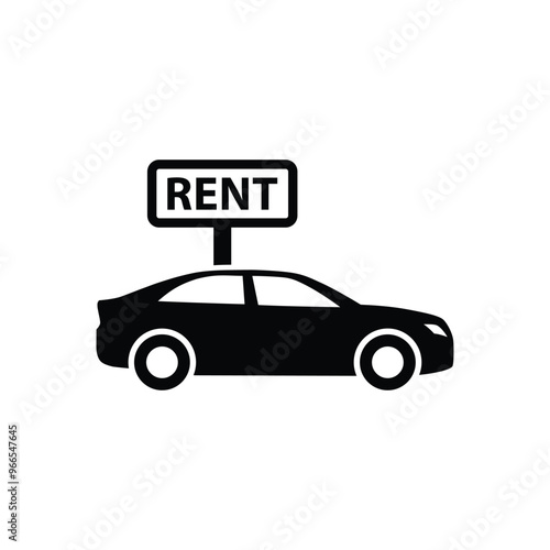 Rent a car sign symbol. Car rent vector icon. Auto rent icon