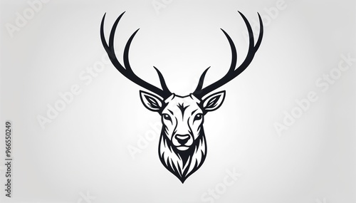Wallpaper Mural deer head icon. deer head silhouette. deer head vector. head silhouette. silhouette of a deer. black and white deer Torontodigital.ca