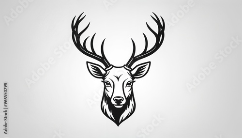 Wallpaper Mural deer head icon. deer head silhouette. deer head vector. head silhouette. silhouette of a deer. black and white deer Torontodigital.ca