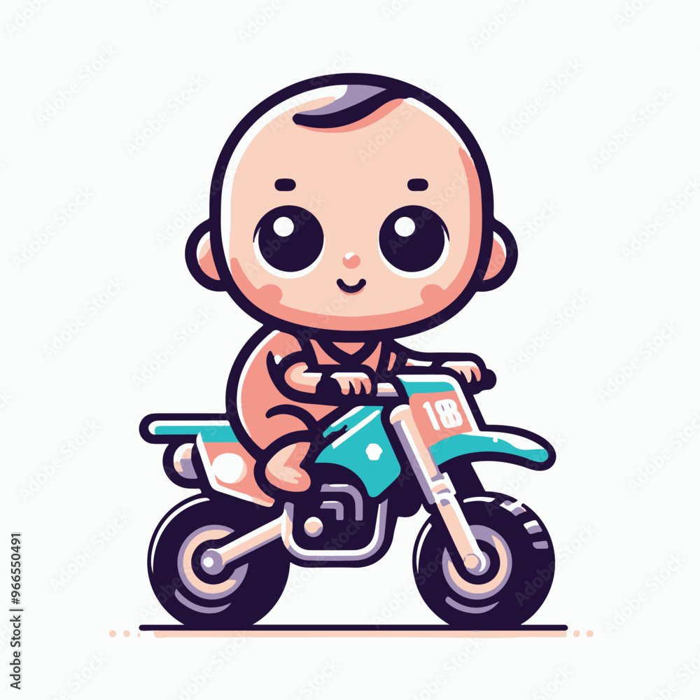 Baby boy riding motocross motorcycle Baby boy riding motocross motorcycle
