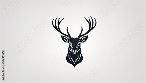 Wallpaper Mural deer head icon. deer head silhouette. deer head vector. head silhouette. silhouette of a deer. black and white deer Torontodigital.ca