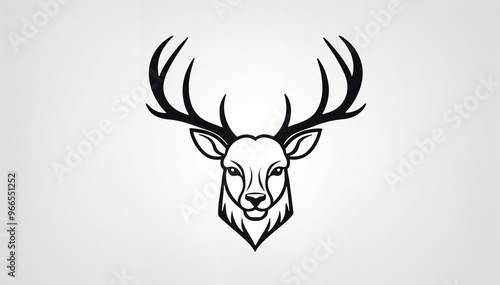 Wallpaper Mural deer head icon. deer head silhouette. deer head vector. head silhouette. silhouette of a deer. black and white deer Torontodigital.ca
