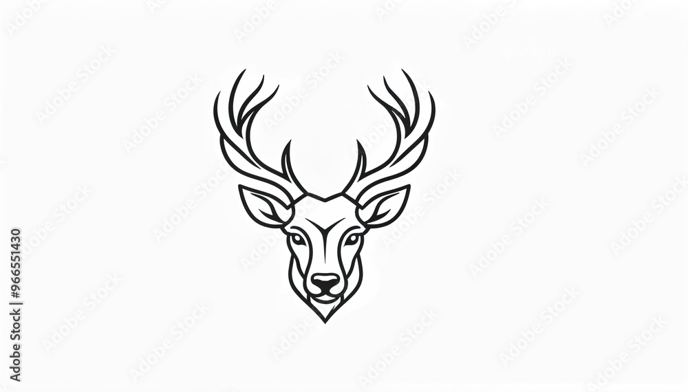 Fototapeta premium deer head icon. deer head silhouette. deer head vector. head silhouette. silhouette of a deer. black and white deer