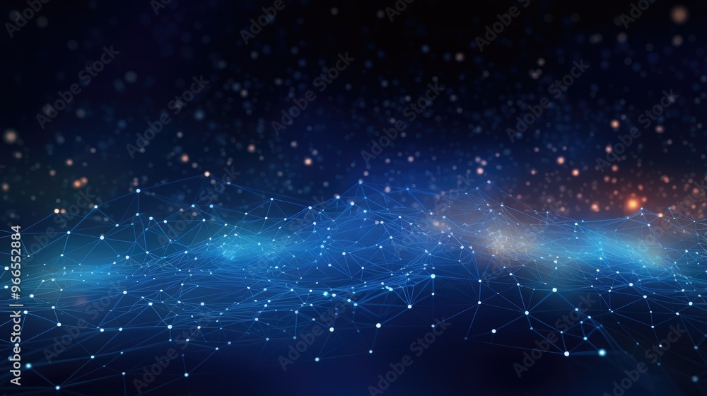 Obraz premium Abstract digital network background with glowing lines and dots.