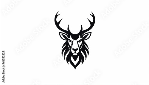 deer head icon. deer head silhouette. deer head vector. head silhouette. silhouette of a deer. black and white deer