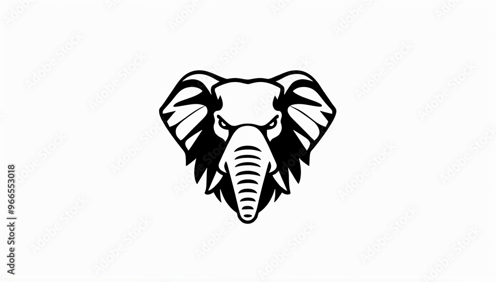 simple, stylized illustration of an elephant's head. The design is minimalistic, using clean lines to depict the elephant's large ears, trunk, and tusks. elephant cartoon isolated on white simple, stylized illustration of an elephant's head. The design is minimalistic, using clean lines to depict the elephant's large ears, trunk, and tusks. elephant cartoon isolated on white