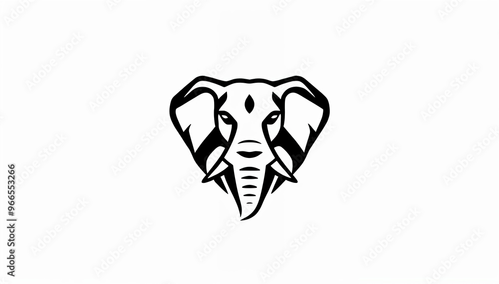 simple, stylized illustration of an elephant's head. The design is minimalistic, using clean lines to depict the elephant's large ears, trunk, and tusks. elephant cartoon isolated on white simple, stylized illustration of an elephant's head. The design is minimalistic, using clean lines to depict the elephant's large ears, trunk, and tusks. elephant cartoon isolated on white