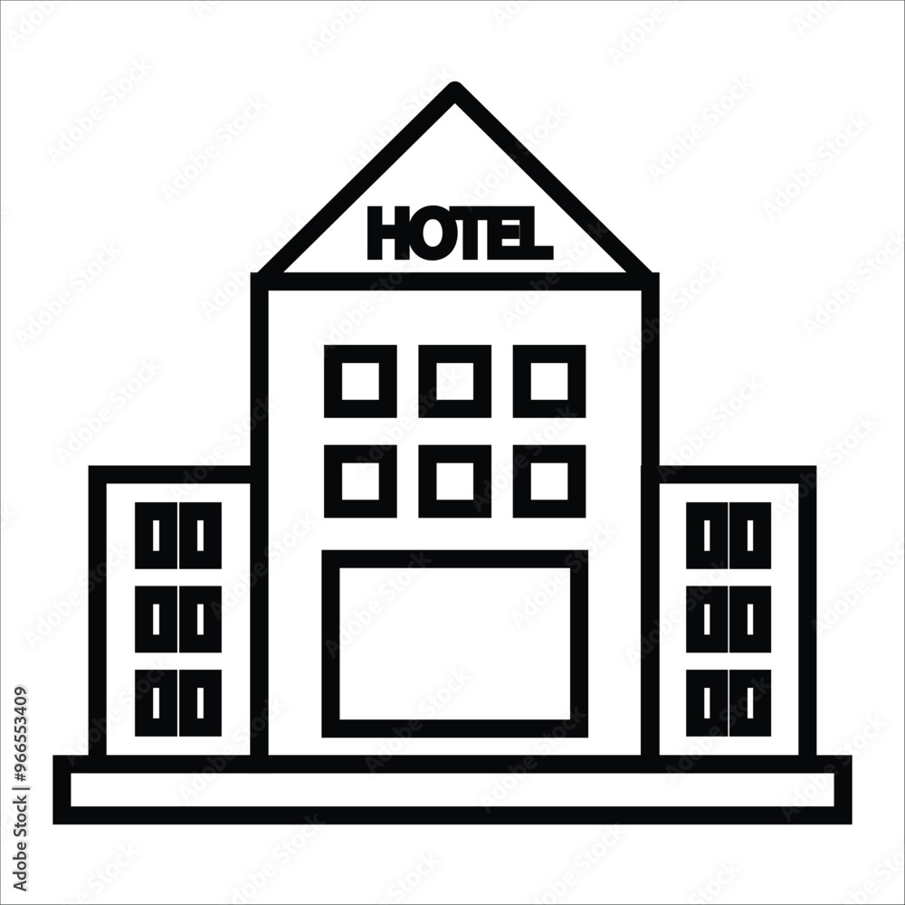 hotel vector icon line template hotel vector icon line template