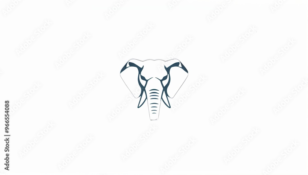 simple, stylized illustration of an elephant's head. The design is minimalistic, using clean lines to depict the elephant's large ears, trunk, and tusks. elephant cartoon isolated on white simple, stylized illustration of an elephant's head. The design is minimalistic, using clean lines to depict the elephant's large ears, trunk, and tusks. elephant cartoon isolated on white