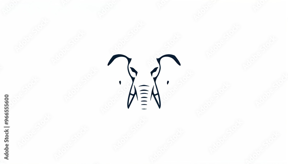 simple, stylized illustration of an elephant's head. The design is minimalistic, using clean lines to depict the elephant's large ears, trunk, and tusks. elephant cartoon isolated on white simple, stylized illustration of an elephant's head. The design is minimalistic, using clean lines to depict the elephant's large ears, trunk, and tusks. elephant cartoon isolated on white