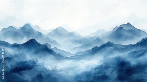 Wallpaper Mural abstract blue watercolor wash background with gentle gradients and organic textures soft and dreamy atmosphere Torontodigital.ca