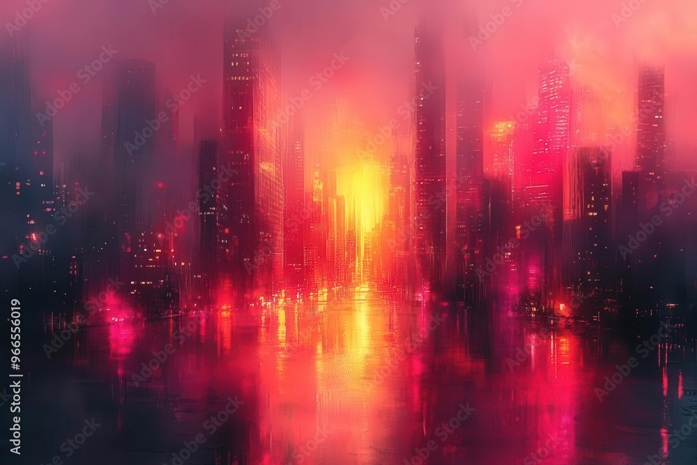 abstract cityscape blending neobrutalist architecture with geometric holograms cyberpunk aesthetic vibrant color accents abstract cityscape blending neobrutalist architecture with geometric holograms cyberpunk aesthetic vibrant color accents
