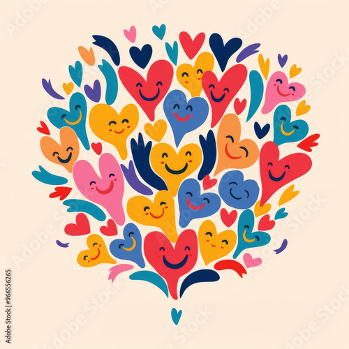 Colorful Heart Pattern Logo for International Friendship Day