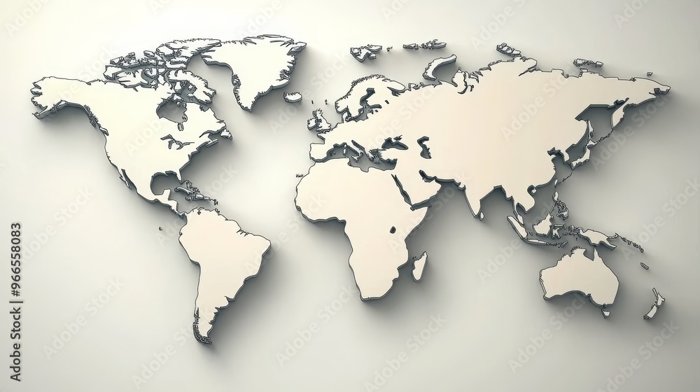Stylish 3D world map art piece for decorations, educational materials, or global-themed projects. Stylish 3D world map art piece for decorations, educational materials, or global-themed projects.