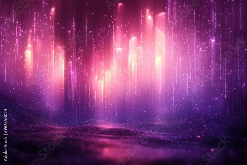 abstract digital landscape cascading binary code lilac and purple hues futuristic aesthetic data visualization concept