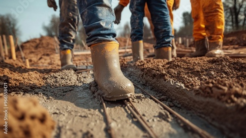 Wallpaper Mural Precision in Progress: Pouring the Concrete Foundation for a New Home Torontodigital.ca