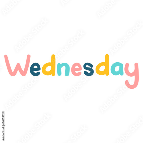 Hand Drawn Lettering of Days of the Week for Kindergarten Education