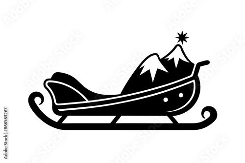 Sled Icon Silhouette Perfect Vector Illustration for Seasonal Designs photo