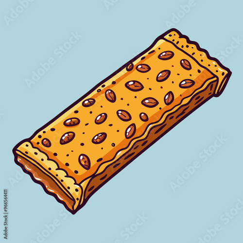 hand drawing style, snack granola bars vector icon illustration, on isolated background, flat