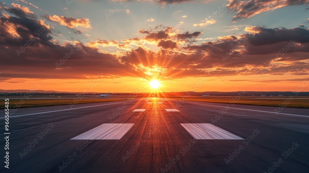 Naklejka premium Sunset Runway