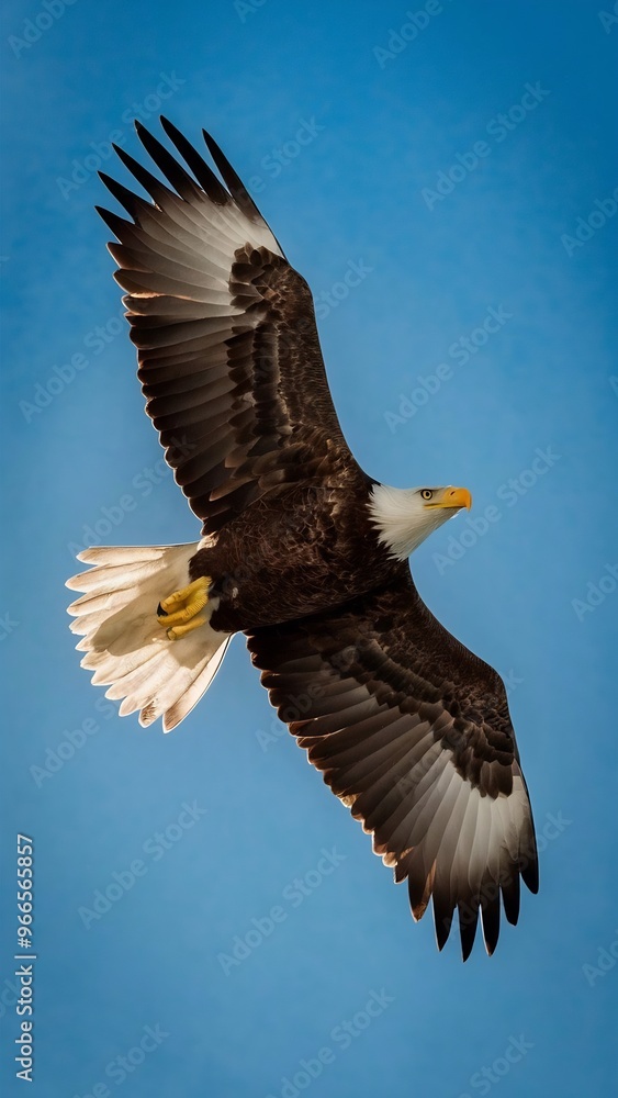 Obraz premium Beautiful shot of a bald eagle flying in the sky