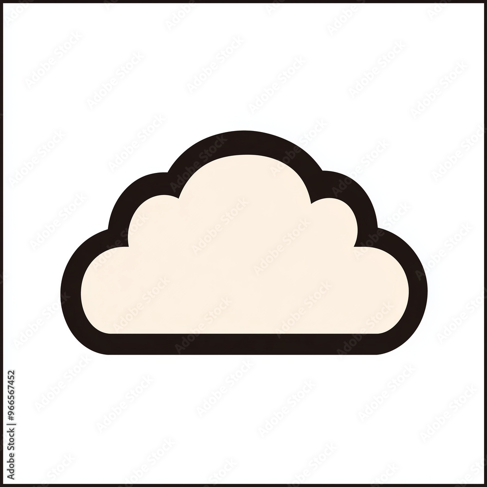 Serene Cloud Icon: Calm Weather Graphics for Peaceful Themes Serene Cloud Icon: Calm Weather Graphics for Peaceful Themes