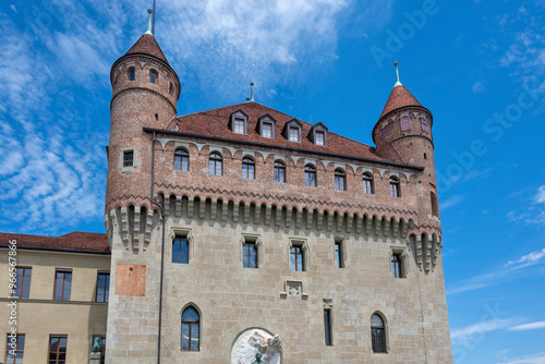 The old town of city of Lausanne, Switzerland photo