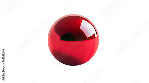 Metallic ball on a transparent background