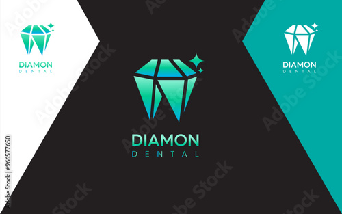 Diamond dental modern and luxury logo