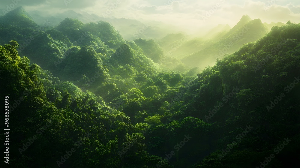 aerial view of Serene Mountain Landscape aerial view of Serene Mountain Landscape