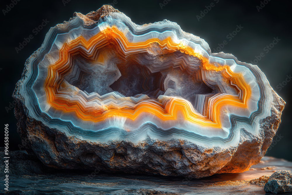 Obraz premium vibrant agate formations. AI generative.