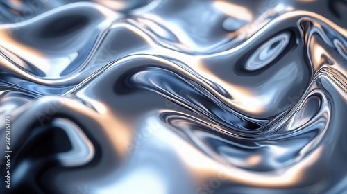 chrome waves filling entire frame liquid metal texture abstract and futuristic fullscreen background