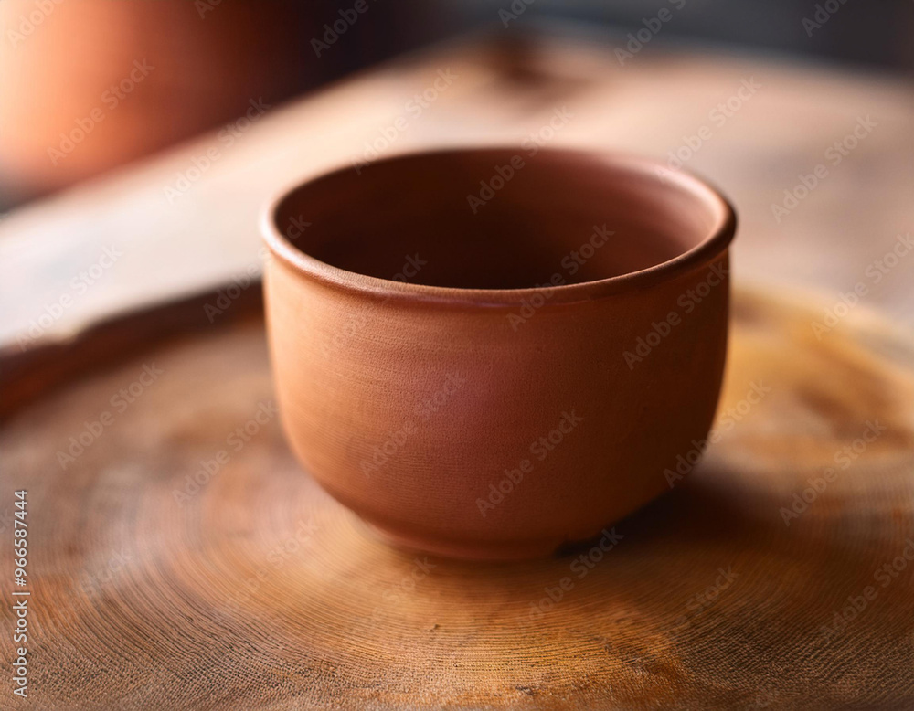 Close-Up of a Clay Cup with Natural Finish and Rustic Charm Close-Up of a Clay Cup with Natural Finish and Rustic Charm