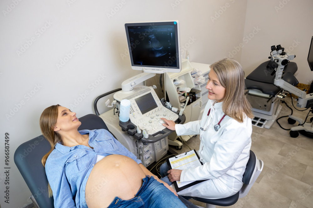 Young pregnant woman having appointment at female doctor Young pregnant woman having appointment at female doctor